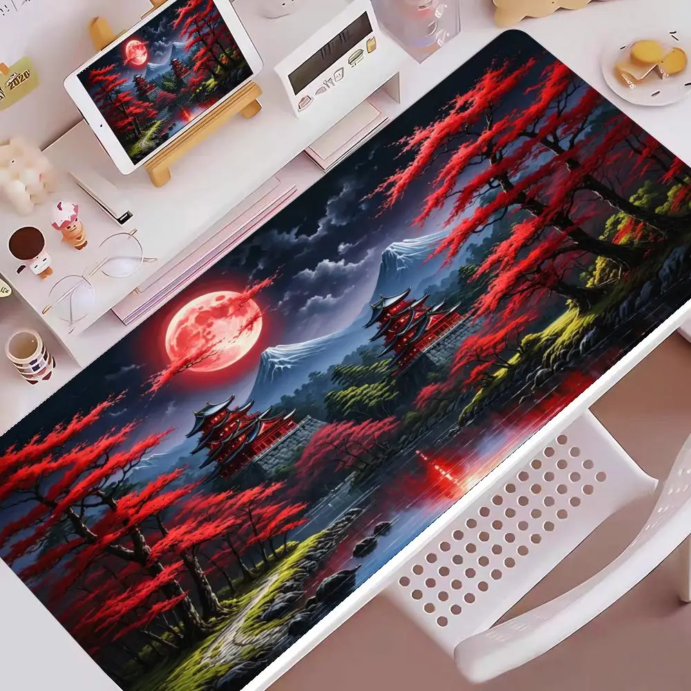 

Mat Landscape Red Moon Map Mousepad Large Gift Mouse Pad E-sports gaming mouse pad oversized personalized desk pad