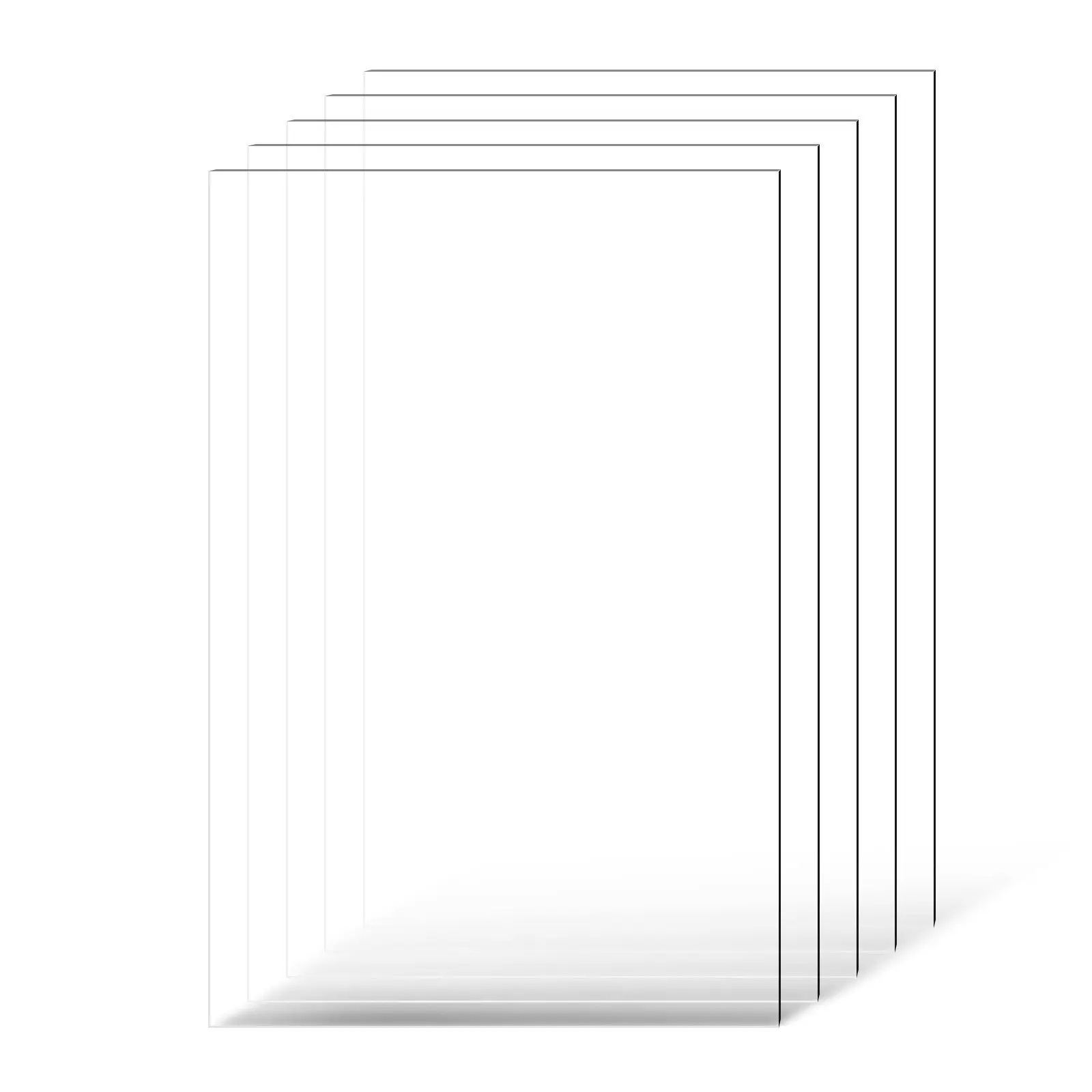 

PET/Plexiglass Sheets, 5-Pack Plastic Sheet, 24 x 36 Inch 0.04 Inch Thick Transparent Clear Flexible Plastic Panels for Craft