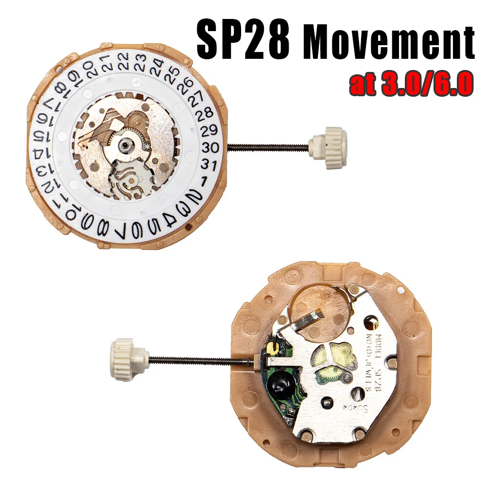 SP28 Quartz Movement Chinese SP28D Movement Sweep Second with Date Move Same Model Replacement Movement