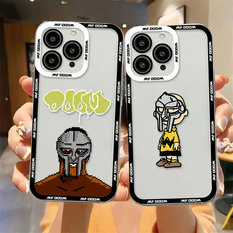 Custodia per telefono Fashion MF DOOM Hot Singer per iPhone 15 14 13 12 Mini 11 Pro Max X XR XS 7 8 SE Plus Cover trasparente