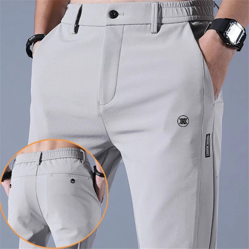 

Golf Pants Men's Polyamide Fabric Elastic Spring Autumn Straight Casual Pants Speed Drying Pants Man's Loose Sport Golf Trousers