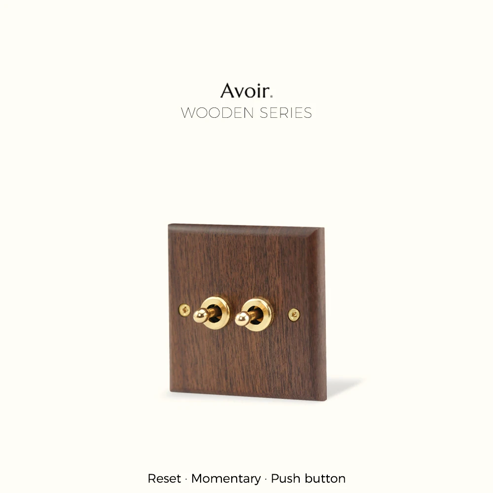 

Avoir Antique Black Solid Wood Toggle Switches 2 Way Electrical Sockets And Switches Retro Brass Lever Switch Dimmer Switch 220V