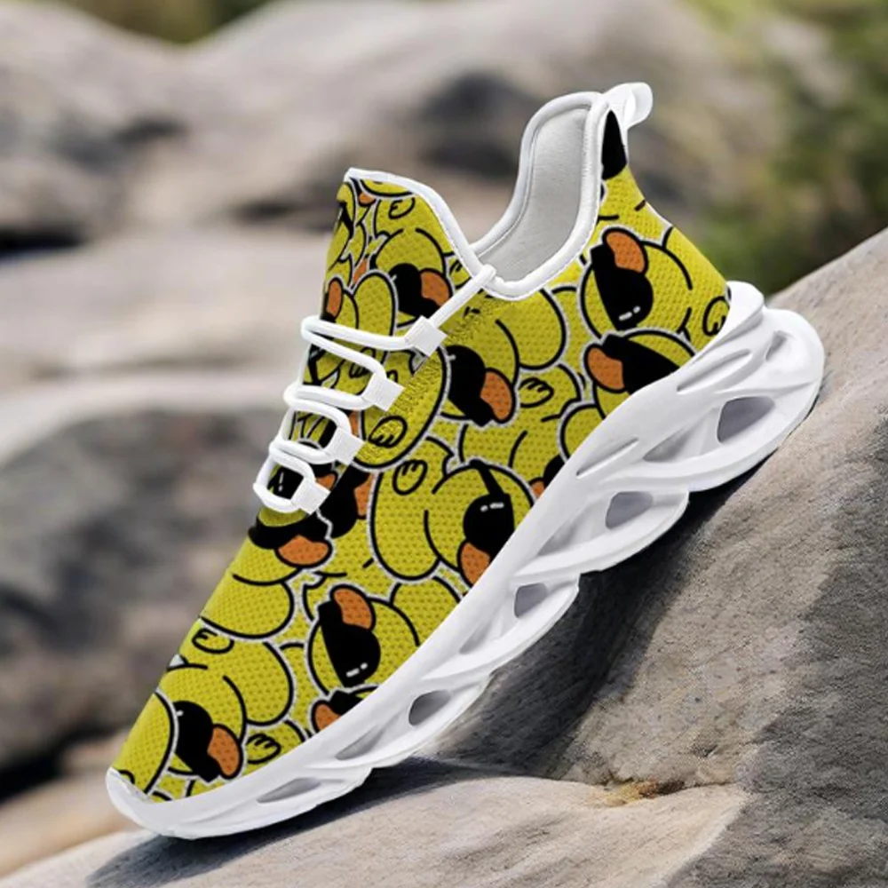 

Yellow duck with sunglasses casual sneakers, men and women, running shoes, lightweight mesh shoes
