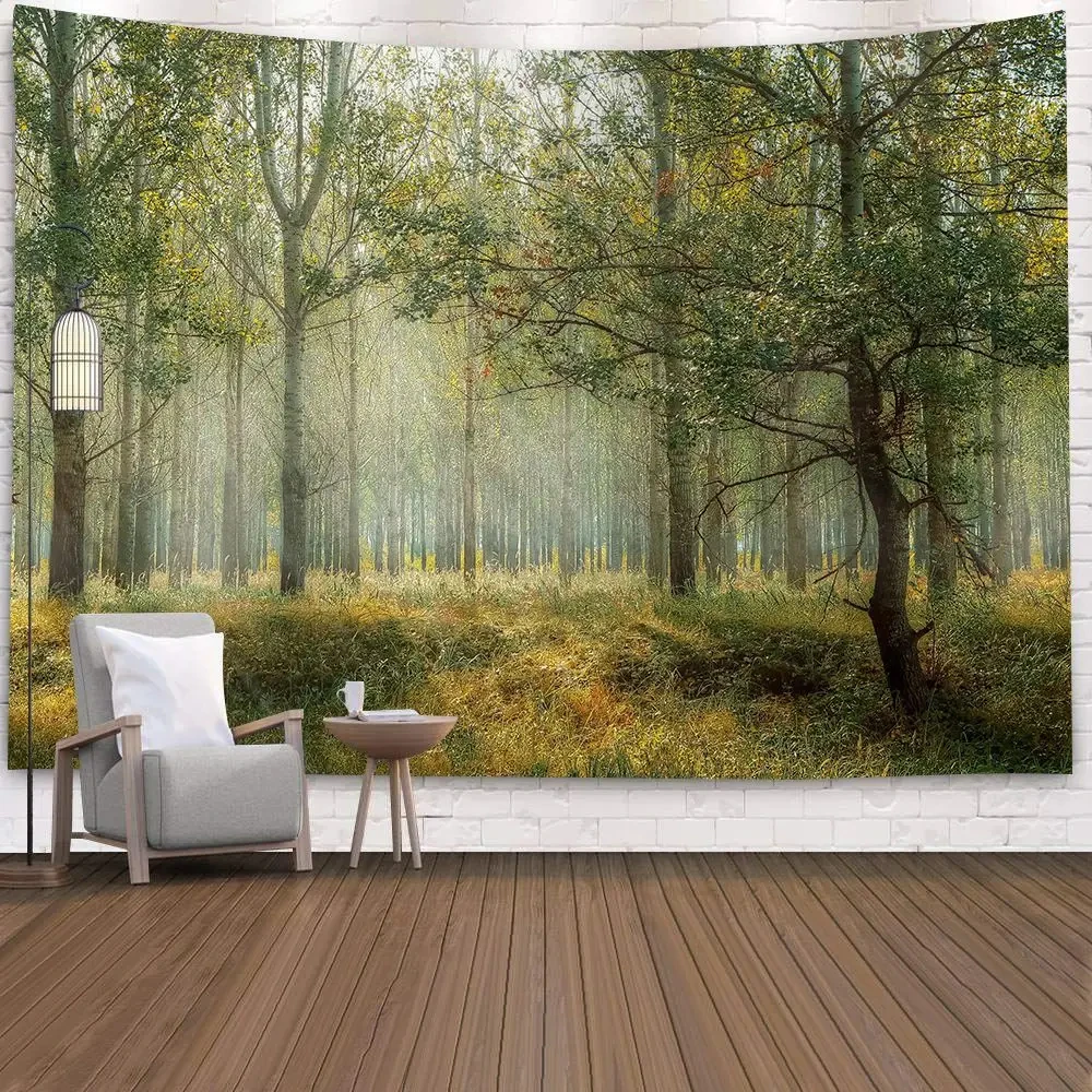 VIKAMA Forest Tree Landscape Tapestry Wall Hanging, 6 Assorted Designs, Wall Art Decor for Bedroom Living Room