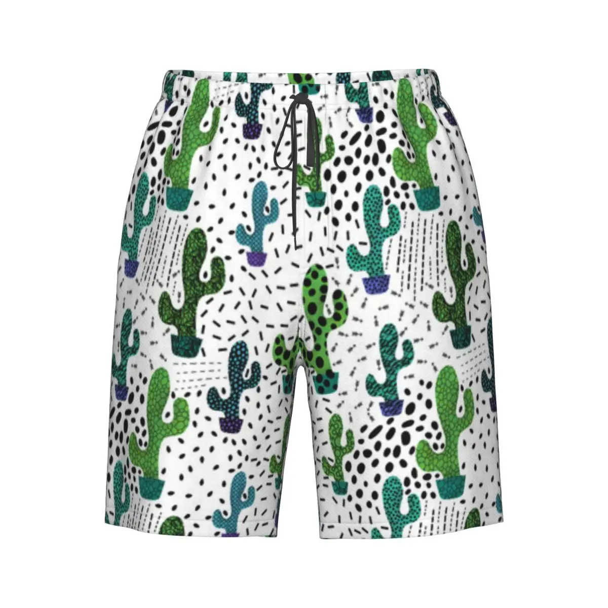 

Men's Swim Shorts Trunks Abstract Floral Cactus Pattern Beach Board Shorts Running Sports Surfing Swimwear