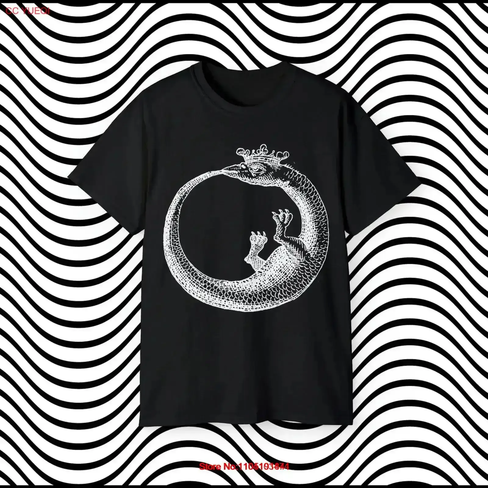 

Ouroboros Ultra Cotton T Shirt vintage Washed graphic streetwear Casual homme Top For Everyday Wear designer clothes vintage