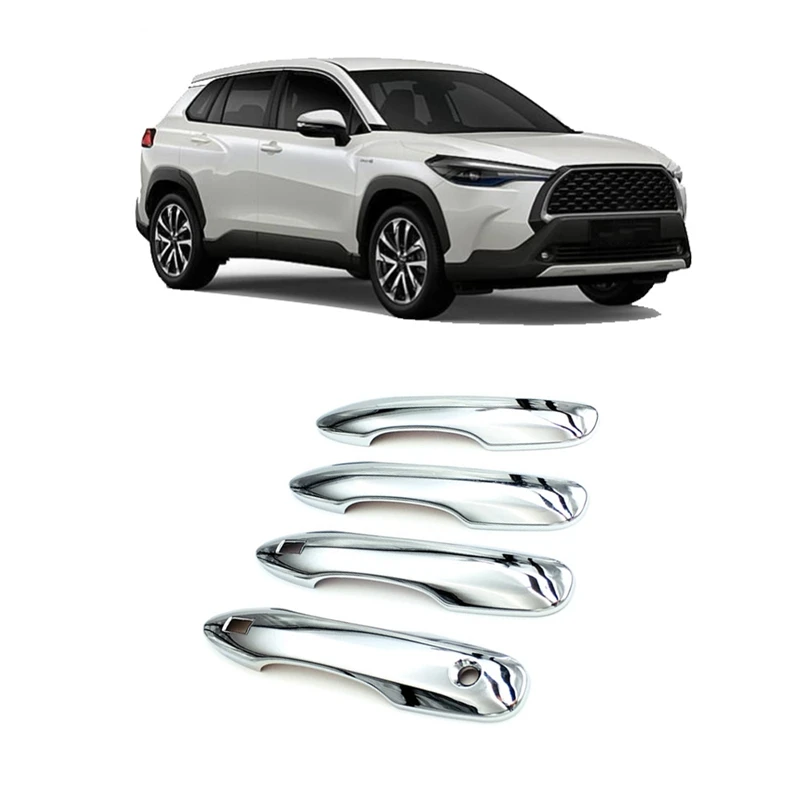 4PCS ABS Chrome Door Handle Cover Protective Covers Trims For Toyota Corolla Cross 2020 2021 Car-Styling Accssories