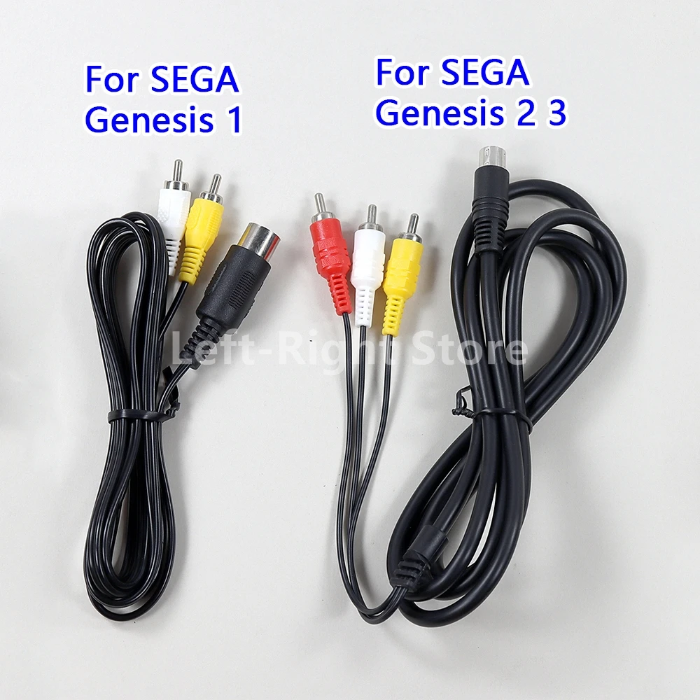 

30PCS For SEGA GG Genesis I/II/III Black 1.8m Composite AV Audio Video Cable Cord Lead For Sega Genesis 1 2 3