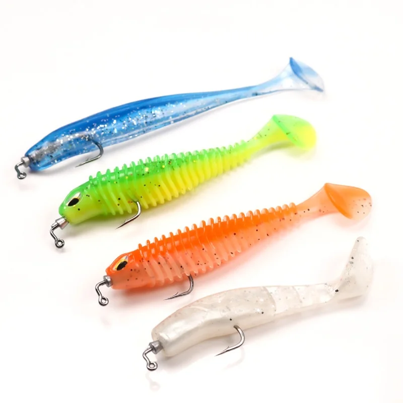 Fishing Worm Hook Lock Lure Hide Soft Bait Fishhooks High Carbon Steel Hooks with Lead Weight Lot 10 Pieces SALE