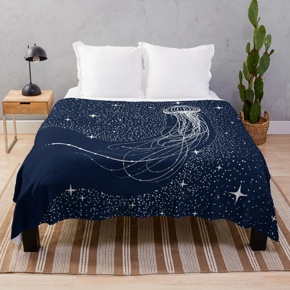 

starry jellyfish Throw Blanket Soft Plush Plaid Bed linens Blankets