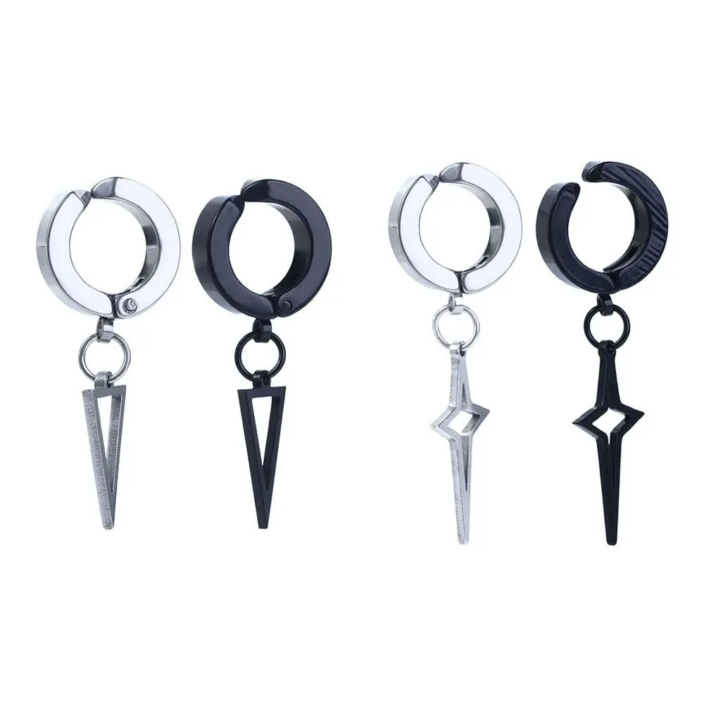 Fake Piercing Stainless Steel Male Female Fashion Jewelry Cross Clip Earring Korean Style Ear Cuff Non-Piercing Earring