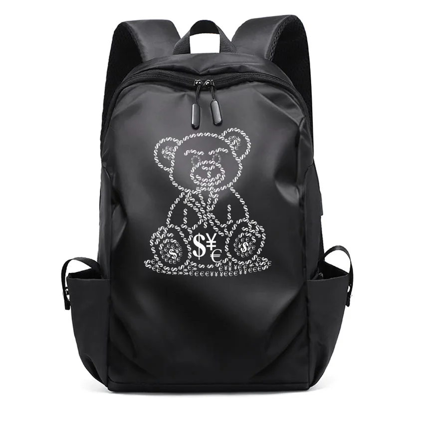 

Women Men Business Backpack Expandable USB School Bag Laptop Waterproof Backpack Brand Panda Print Unisex Cute Couple Rucksack