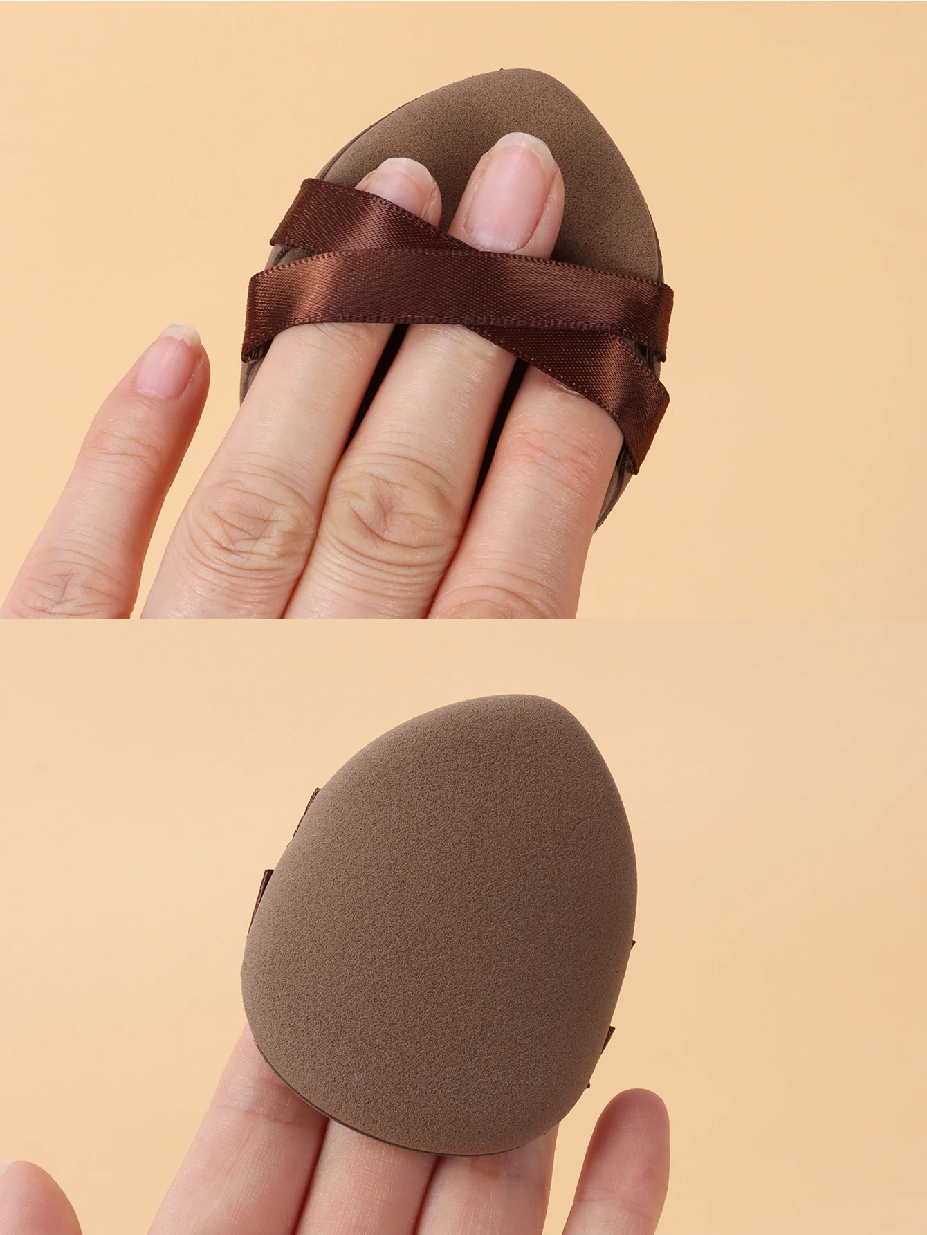 Podwójna Wstążka Duża Poduszka Powietrzna w Kształcie Kropli Wody 2 szt., Do Użytku na Mokro lub na Sucho; Puszysta Poduszka Powietrzna; Wielofunkcyjna Przenośna Gąbka do Makijażu