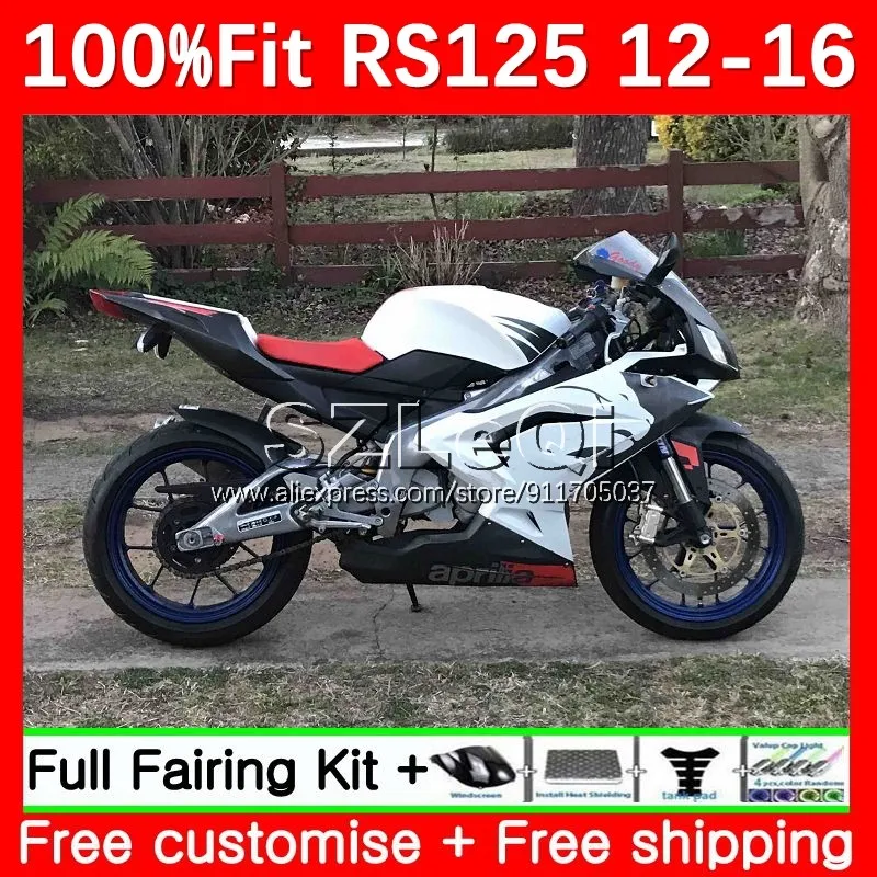 Injection Body For Aprilia RSV125 R RS White black 125 RS4 RS125 12 13 14 15 16 14No.115 RS-125 2012 2013 2014 2015 2016 Fairing