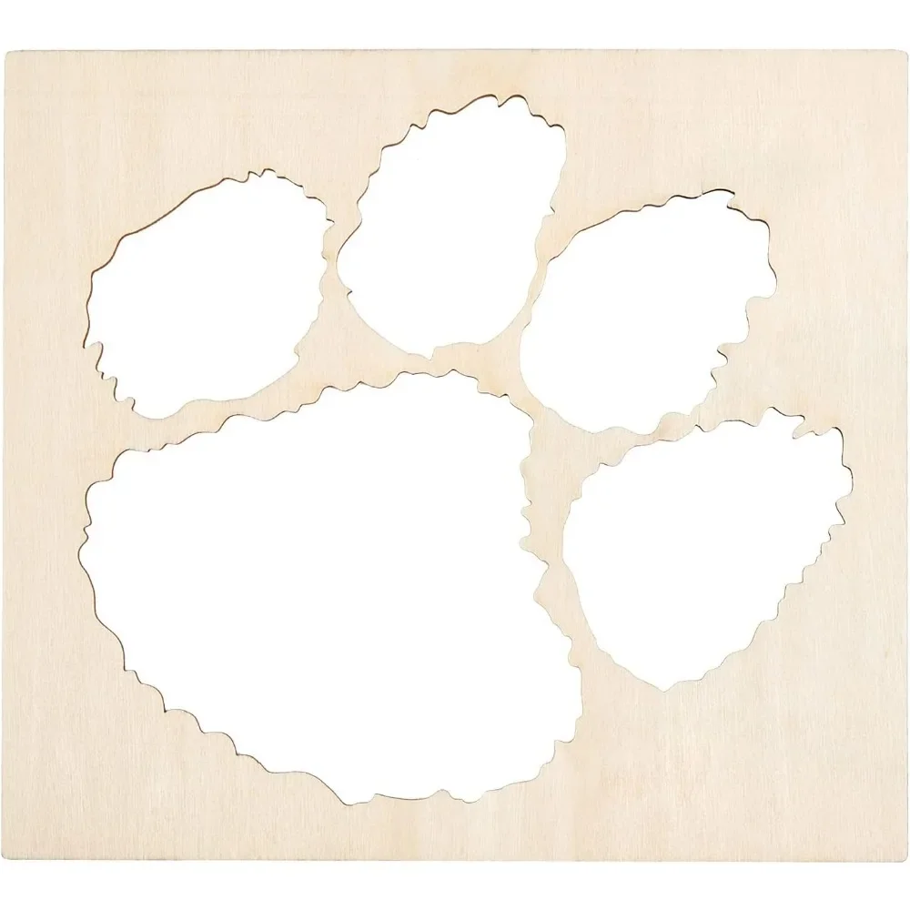 20pcs Dog Paw Print Wood Cutouts Unfinished Wood Ornament Pet Paw Wood DIY Craft Art Projects 20x18cm Wooden Cutouts for Crafts