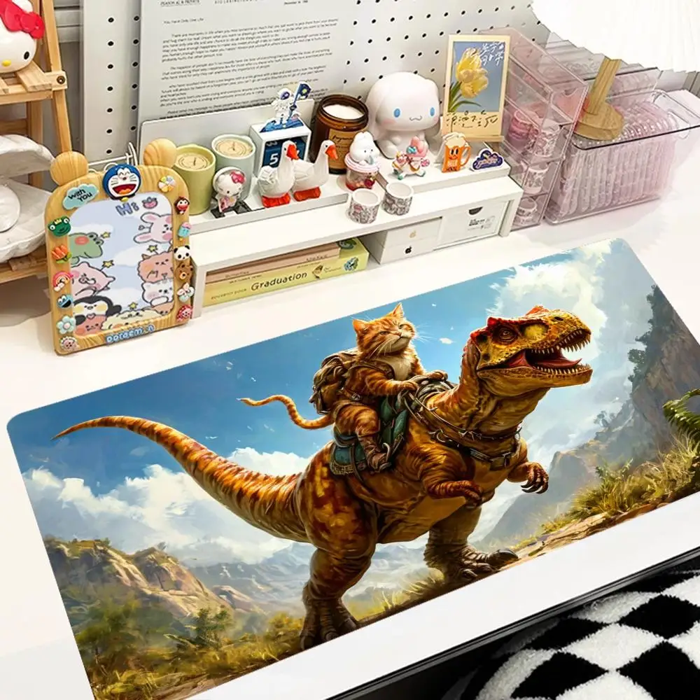 Playmat Laptop Games Giant Gorilla Riding Dinosaur Jungle Design Game Card Pad Large Size Office Desktop Mouse Pads