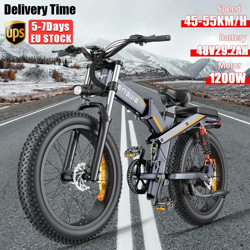 ENGWE X24 European Warehouse 1200W Motor,48V29.2AH Battery,24 Inch Fat Tires,Hydraulic Brakes,Mountain Off-Road Electric Bicycle