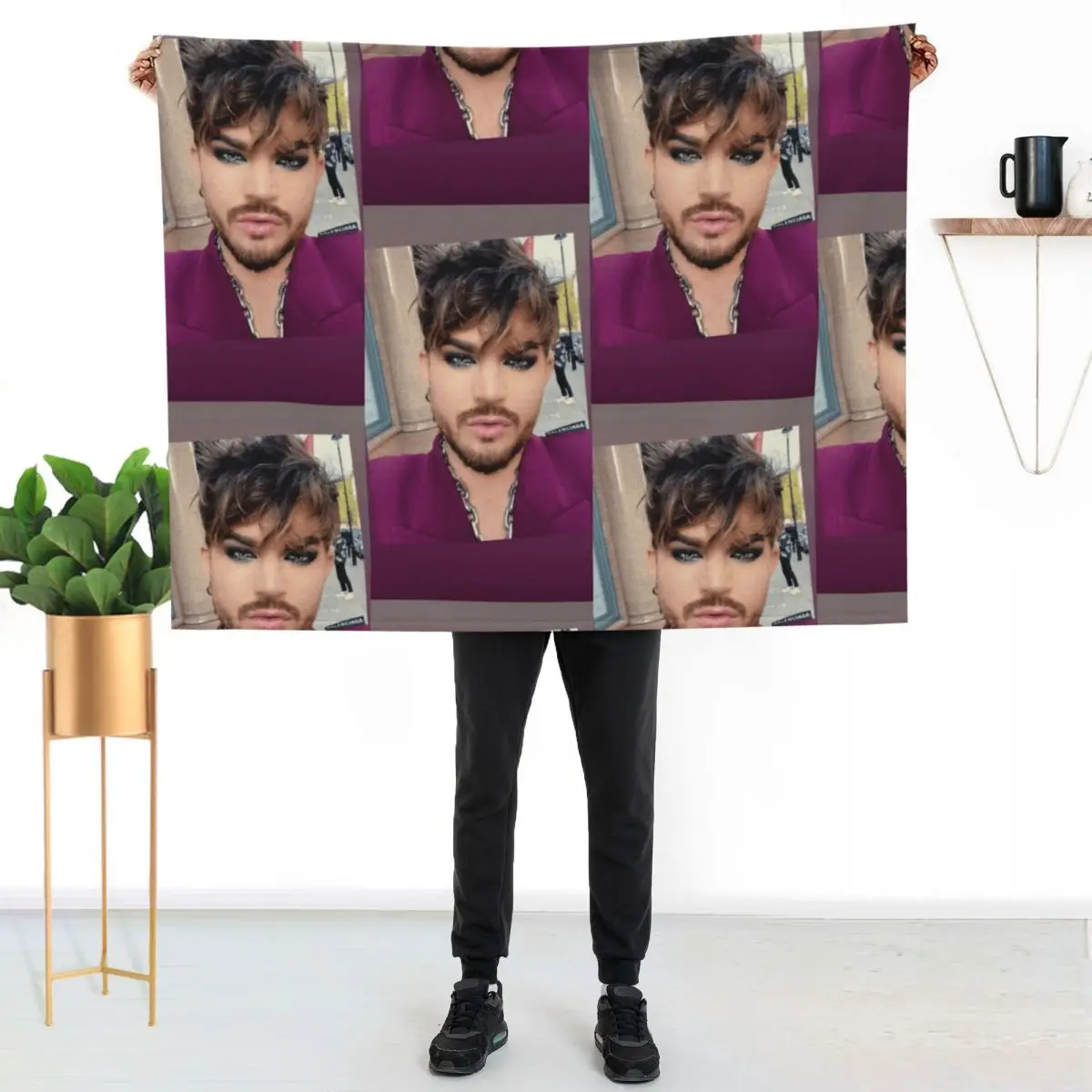 London Glam Adam Lambert Throw Blanket Cozy Throw Blanket Birthday Gift for Him Her