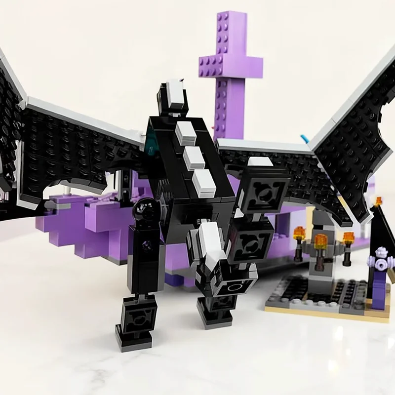Ensembles compatibles MOC de troisième partie, blocs de construction de la série My Pixel World, jouets d'assemblage de navire Ender Dragon pour enfants ﻿