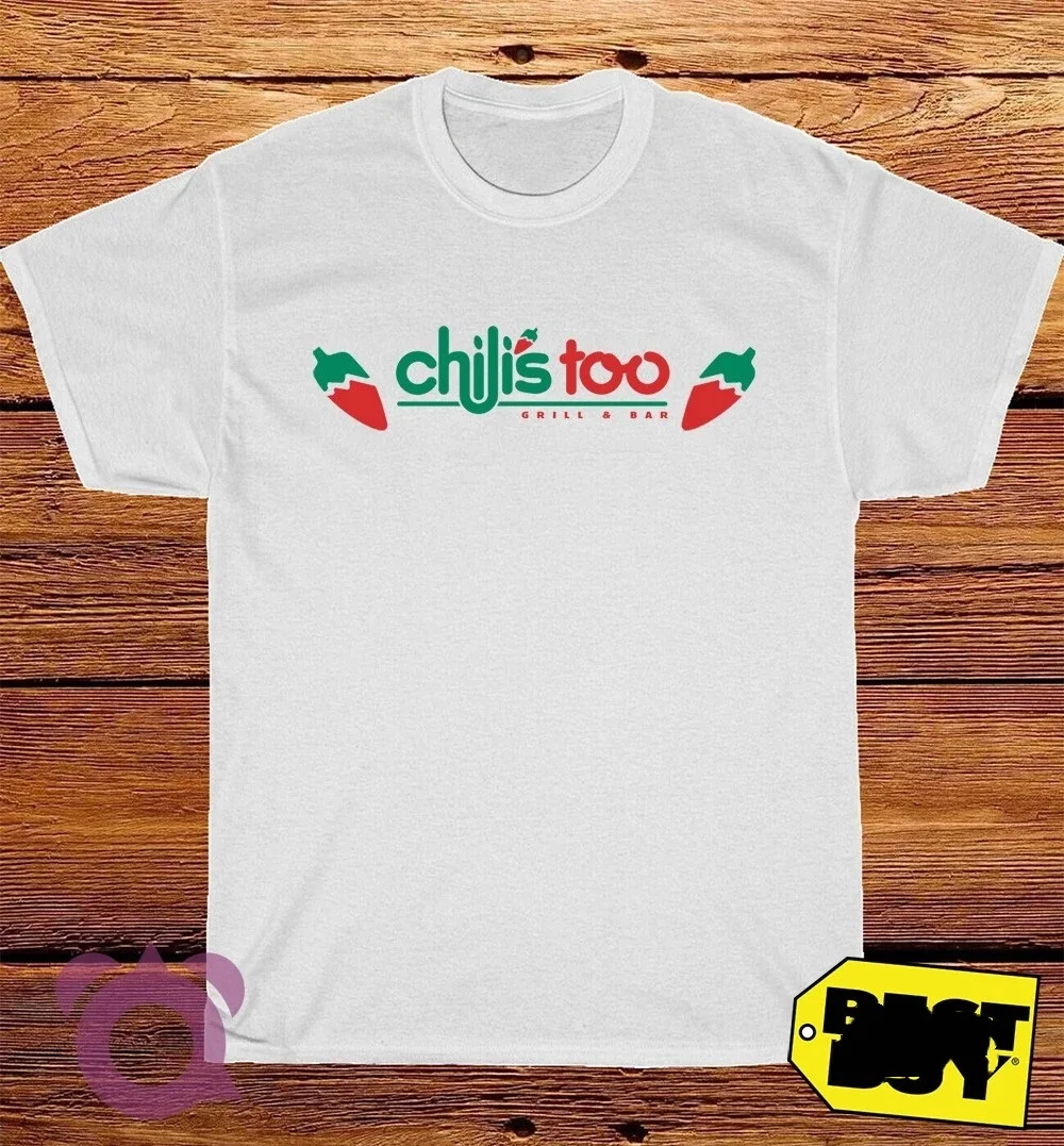 

2025 New Hot T-shirt Chili's Too Logo Printed Unisex Street Fashion Trend Short Sleeved Pure Cotton Round Neck
