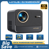 Wimius 4K Netflix Officially Projector 30000Lumens Auto Focus/Keystone Native 1080p WIFI6 Bluetooth Support Dolby Home Cinema