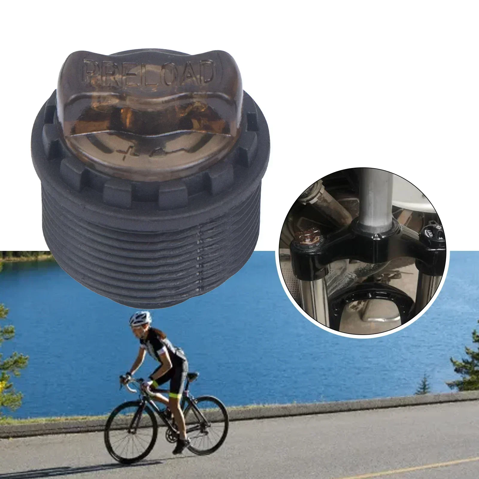 غطاء إصلاح الشوكة الأمامية للدراجة، قضيب المثبط، مقبض تعديل التحميل المسبق، ملحقات الدراجة، أجزاء صيانة الدراجات