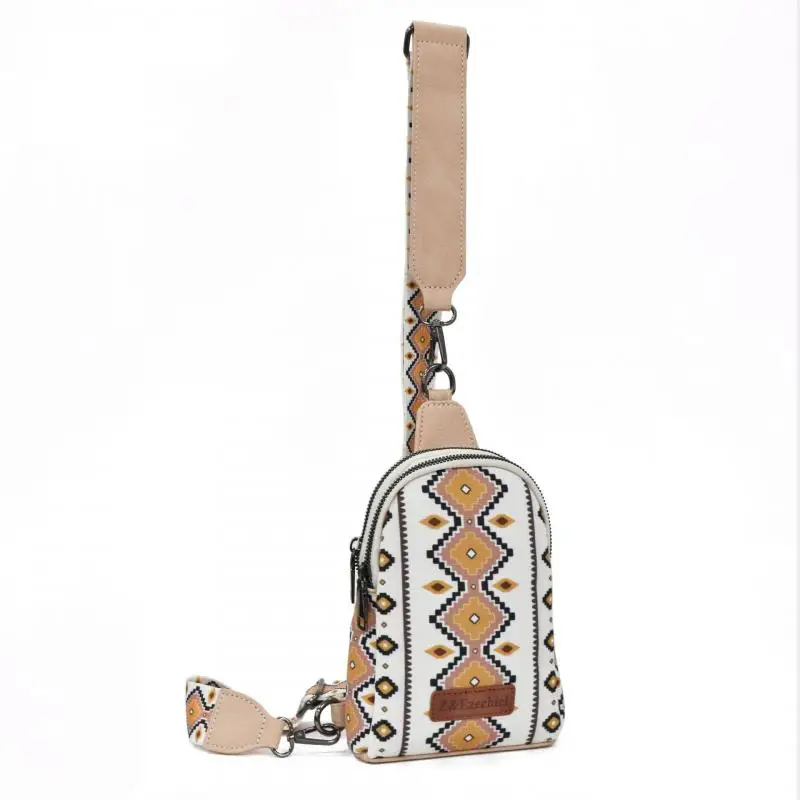 Fashion Chest Bag Hot Selling Bohemian Ethnic Style European American Retro Zipper Canvas Crossbody Bag Waist Bag Shoulder Bag