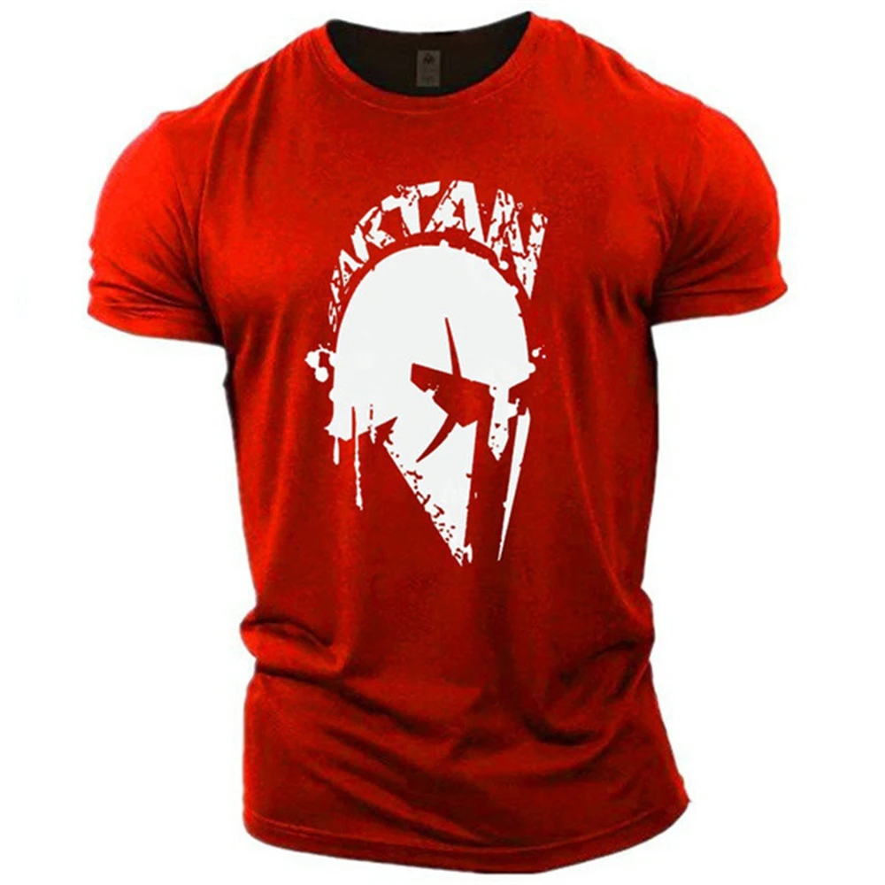 2023 New Spartan Gym 3D Men\'s Printed T-shirt Short Sleeve Breathable Fitness Run Street Large Size Loose Breathable Shirt 6XL