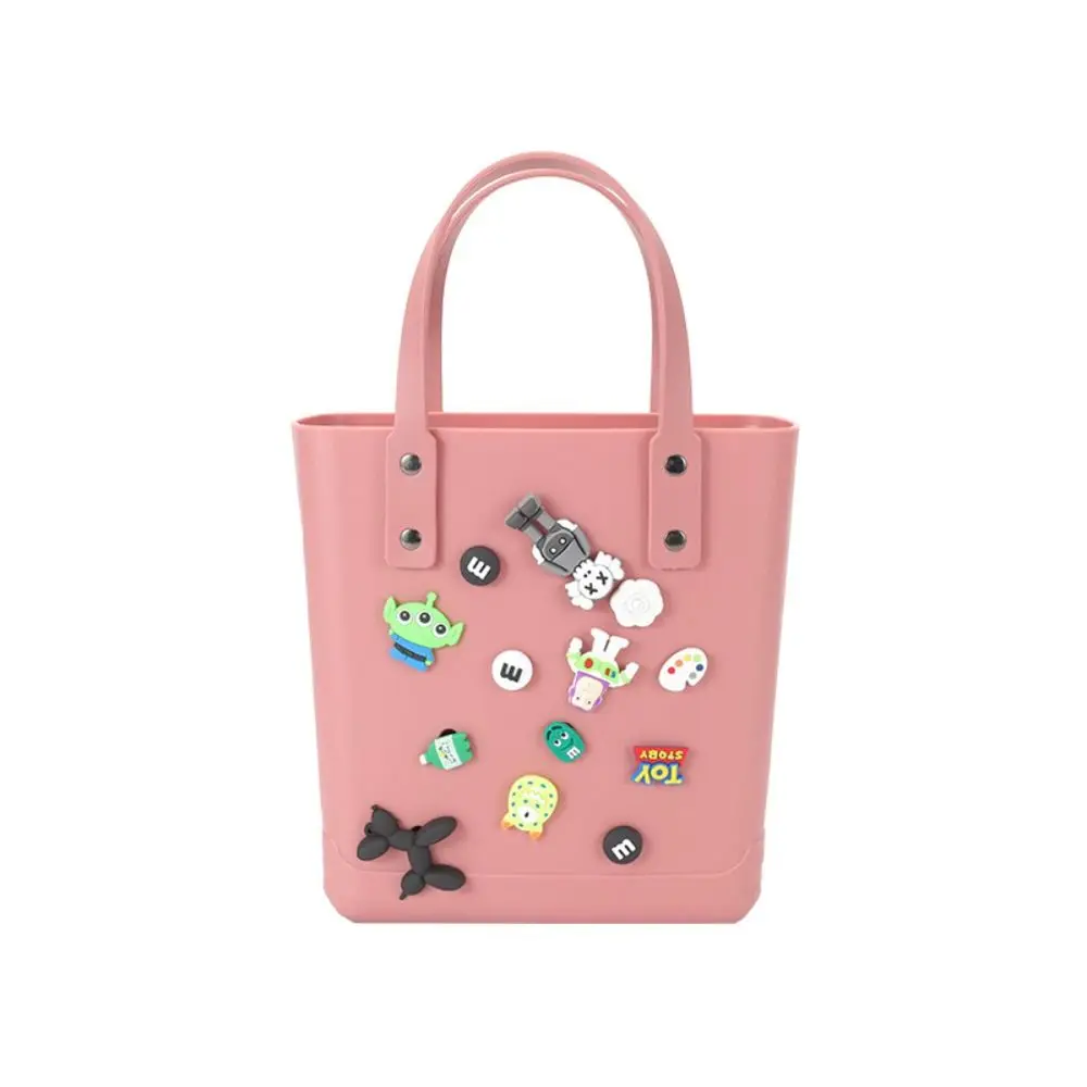 Speelgoeddecoratie Waterdichte handtas met gaten Leuke doe-het-zelf strandtas voor dames Draagbare PVC cartoon handtas Winkelen