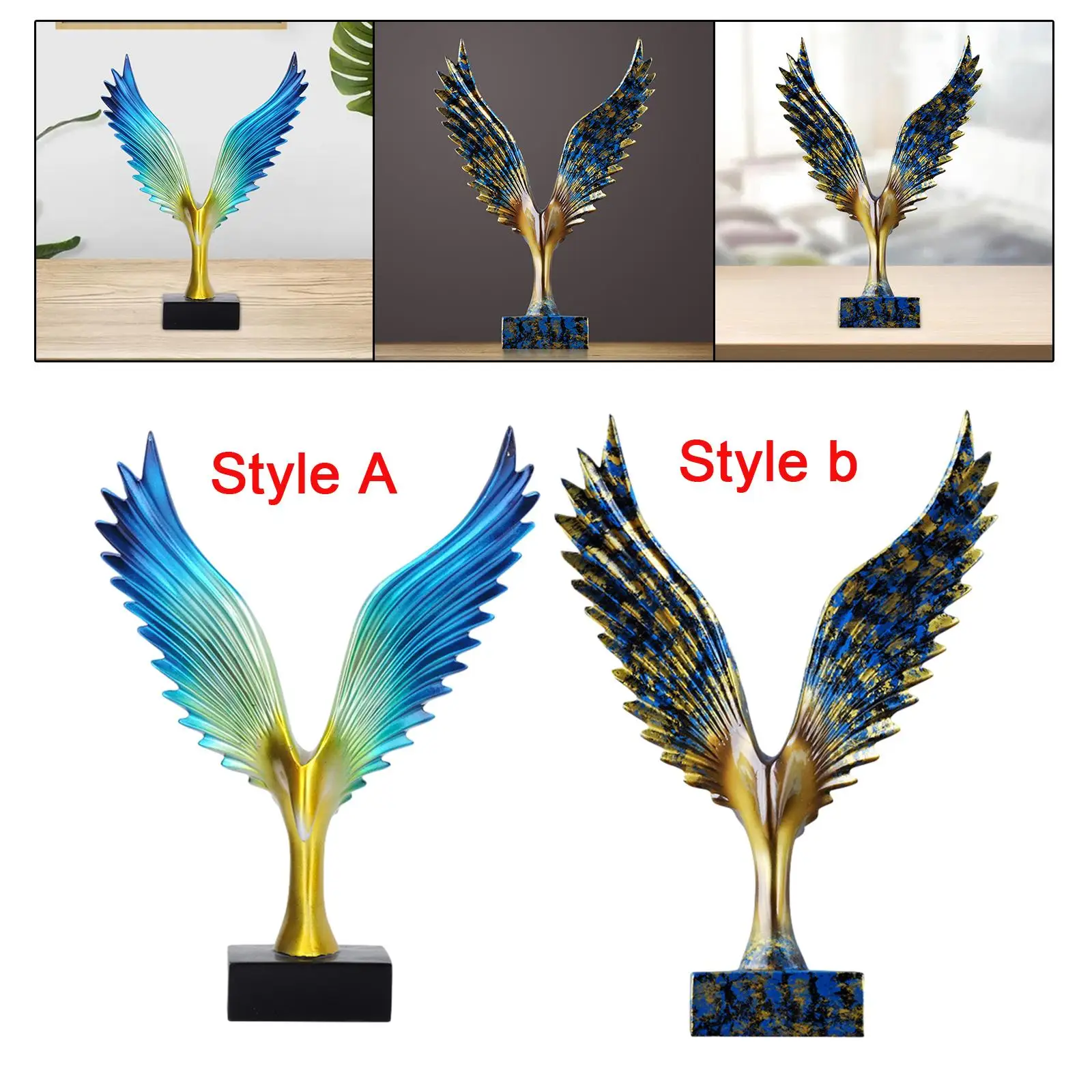 

Eagle Wing Statue Collectible Figurine Feng Shui Ornament Handmade Tabletop