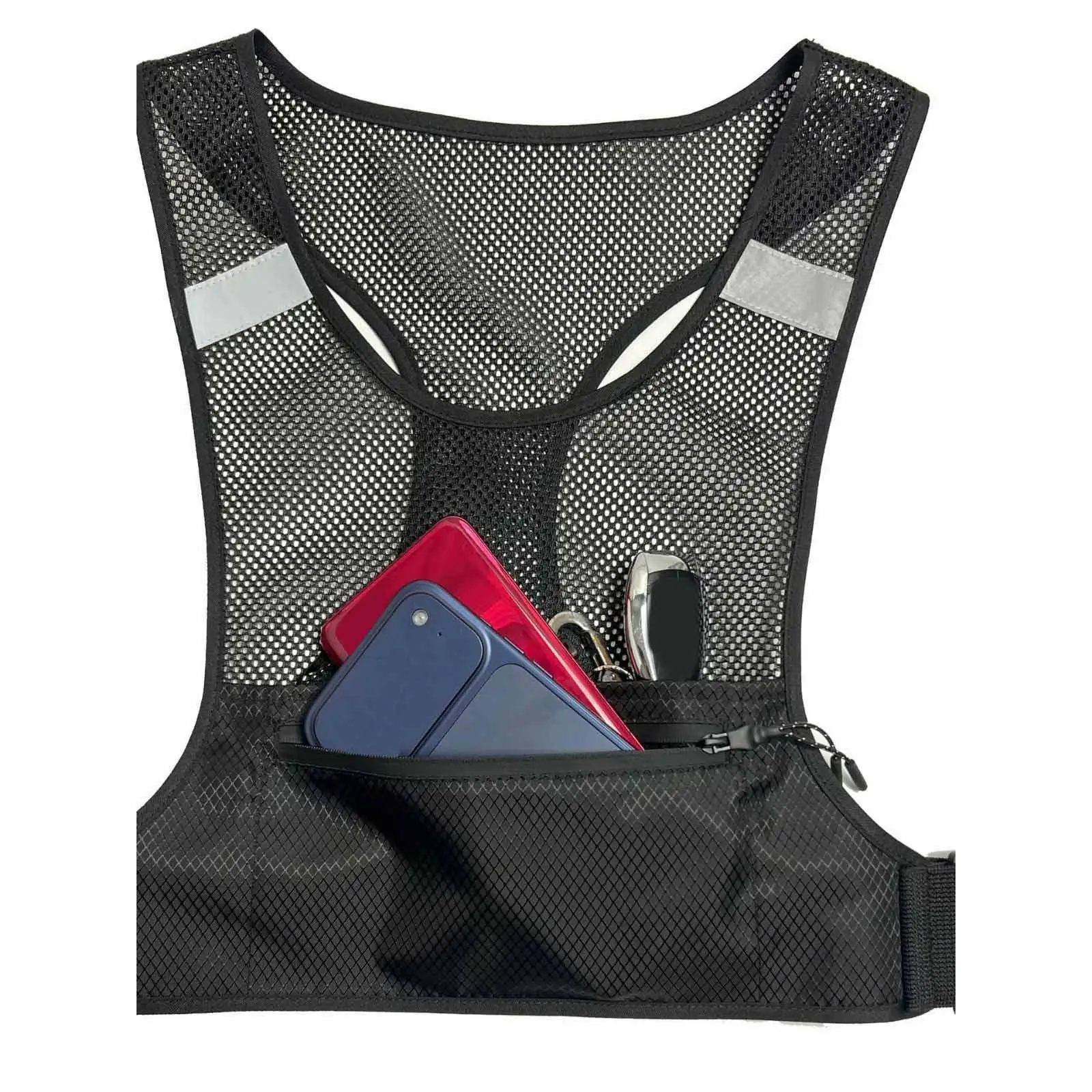 

Lightweight Polyester Running Vest for Phone Key High Visibility Reflective Sports Accessory for Backpacking Climbing Hiking