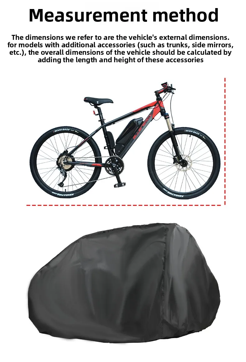 210D Oxford-Stoff, verdickte Fahrradabdeckung, Regenschutz, staubdicht, sonnenschutz, Abdeckung für Rennräder und Mountainbikes, Sonnenschutz-Fahrradabdeckung mit Schloss – Detail 2