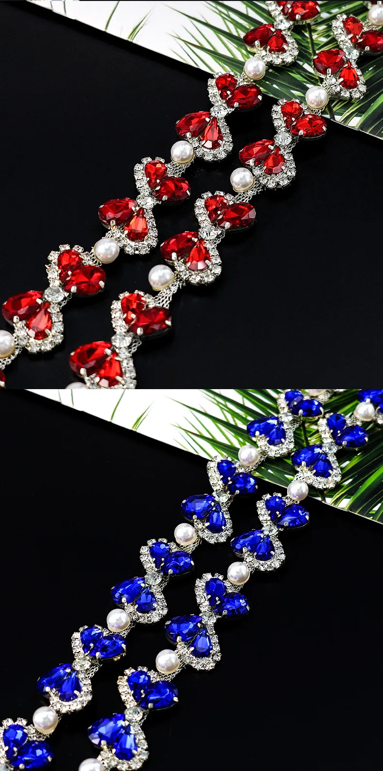 10 Yards Strass-Kettenbesatz, glänzender Kristall, Diamant-Zubehör, eingelegte Perlen, DIY-Handwerk, Geschenk, Dekoration, Diamant-Metallkette – Detail 5
