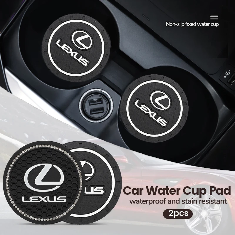 2 قطعة كوستر السيارة الداخلية كوب ماء المضادة للانزلاق وسادة تزيين حصيرة لكزس F SPORT LBX NX RX 350h 450h ES UX 300e GS GX IS LS LX
