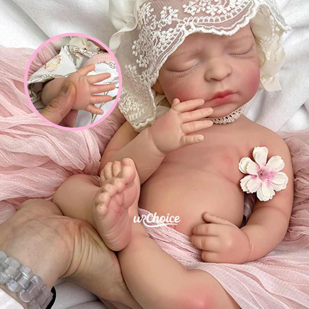 

18" Silicone Reborn Baby Doll For Girl Realistic Artist Handmade Reborn Bebe Lifelike Newborn Baby Dolls Collection DIY Kids Toy