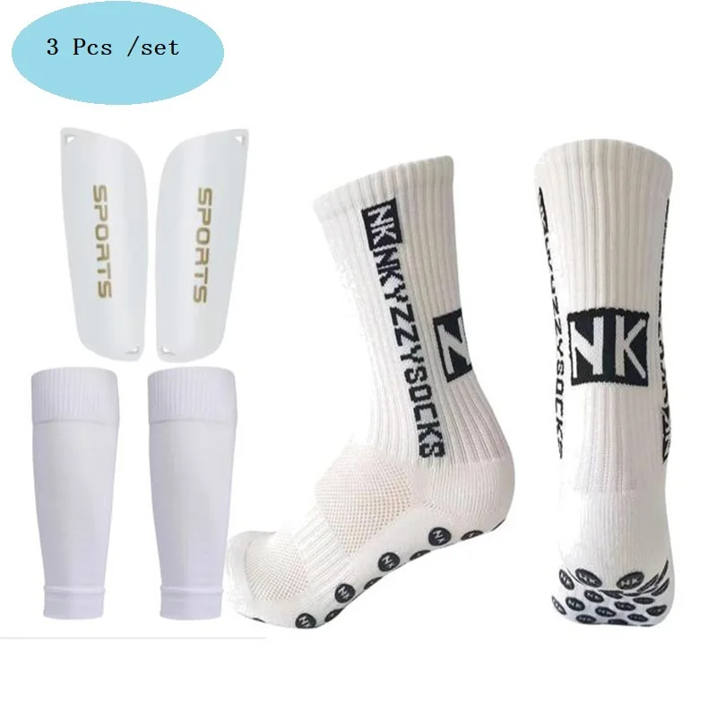 1/2/3/7Pcs Set Waterproof bag Football Socks Men Women Leg Guards Leg Cover Non-Slip Soccer Socks Shin Pad for Sports Training