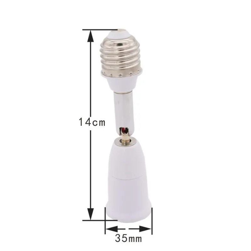 Universal E27 to E27 Lengthened Lamp Base 180 degree Rotation Tube LED Light Bulb Extension Lamp Holder Head Conversion Socket