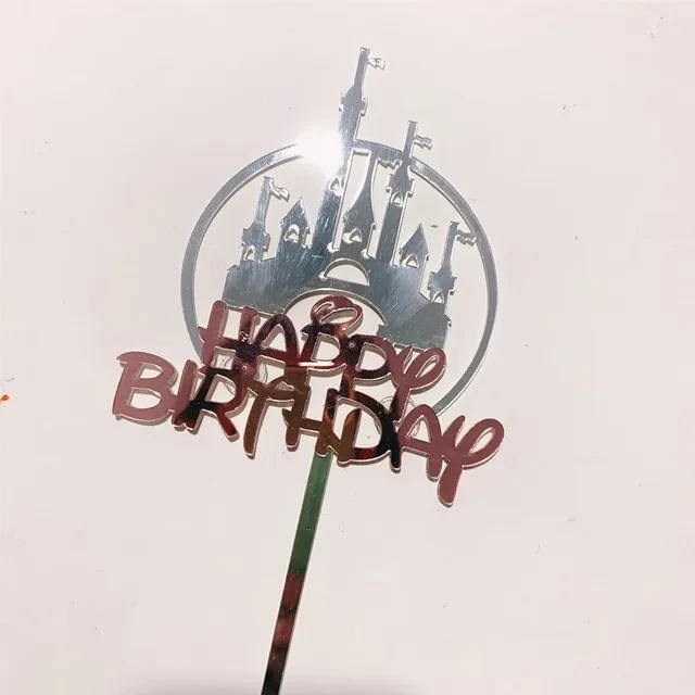 Love Heart Castle Acrylic Cake Toppers Gold Snowflakes Elf Birthday Cake Toppers for Birthday Party Cake Decorations view 3