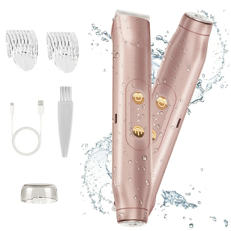 Protable 2 IN 1 Lady Electric Shaver Double Head Dual Purpose Electric Razor & Hair Trimmer For Women USB Rechargeable