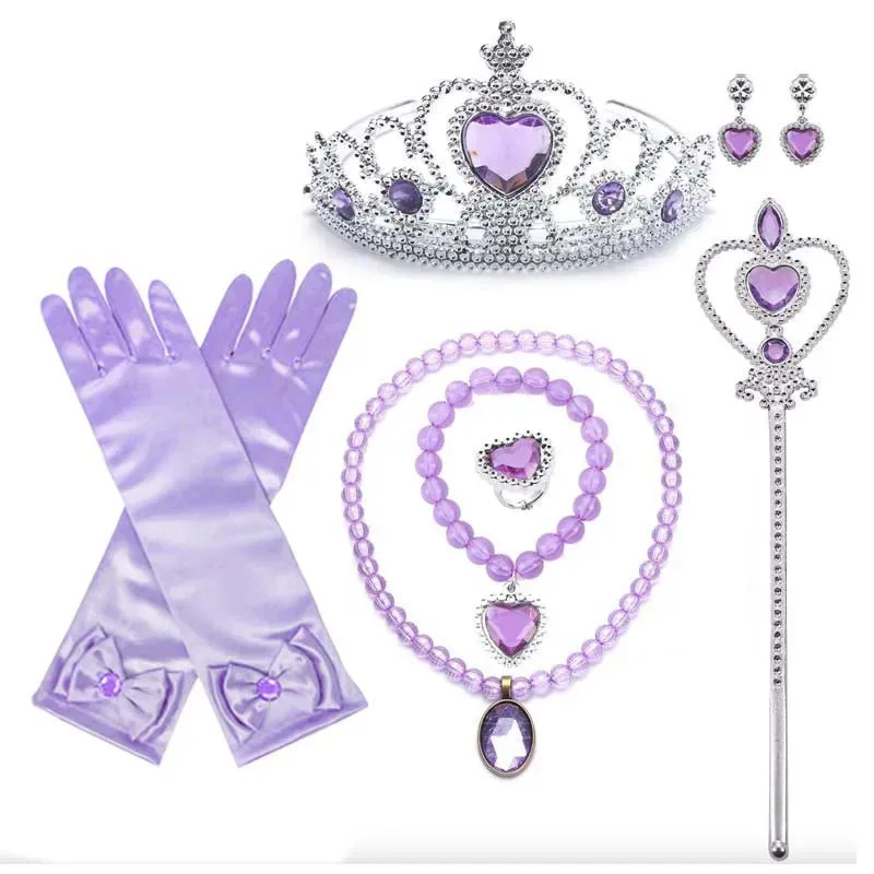 Disfraz clásico de princesa Rapunzel para niñas, vestido morado, conjunto completo lf[5