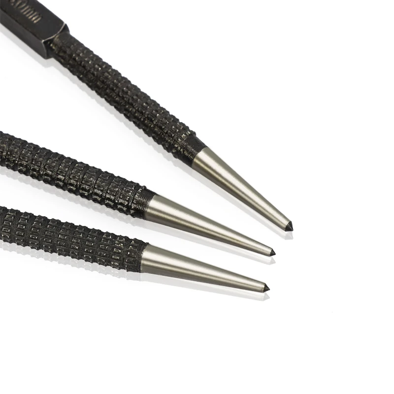 3pcs HSS Center Punch Stator Punching Automatic Center Pin Punch Spring Loaded Metalworking Drilling Tool Center Drill Bit