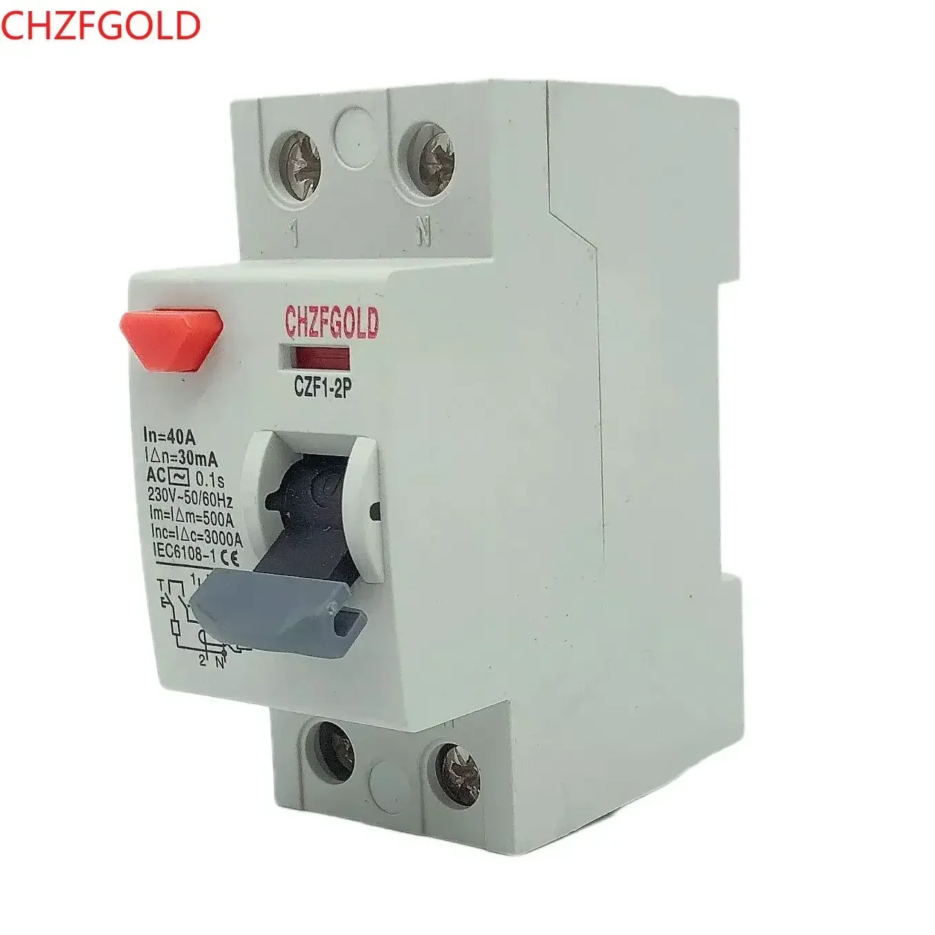 CHZFGOLD CZK6 RCCB 12- 2P 16A 25A 32A 40A 63A 80A 100AResidual Current Circuit Breaker surge protector  breaker    ac110v  60