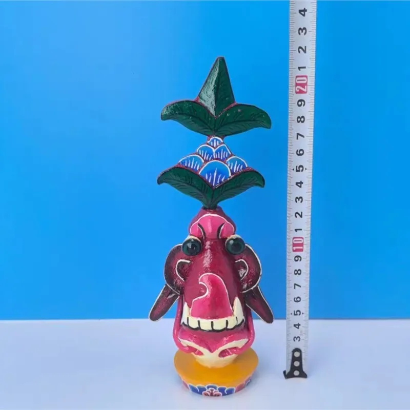 Nepal Hand Painted Wooden Three Roots Torma Tibetan Buddhist Altar Decor Handicraft Home Decor Ornament