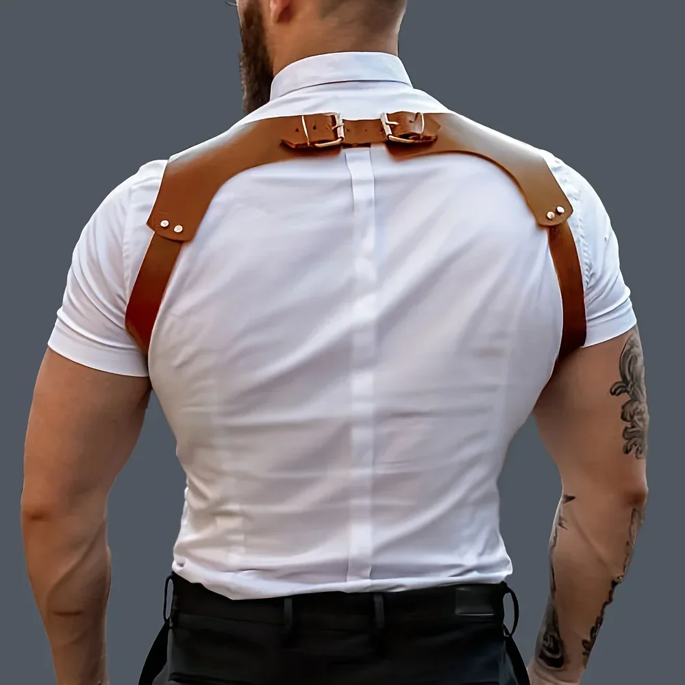 UYEE الحمالات الرجال السراويل الجلدية حقيبة ظهر قابلة للتعديل الحمالات الحمالات الرجال الكتف الأشرطة حزام الكبار الموضة #3