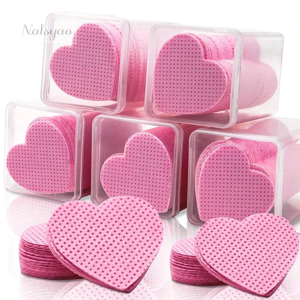 Nalsyao 200Pcs Lint Free Nail Wipes Eyelash Extension Glue Cleaner Cloth Non-Woven Fabric Nail Gel Remover Cotton Pad