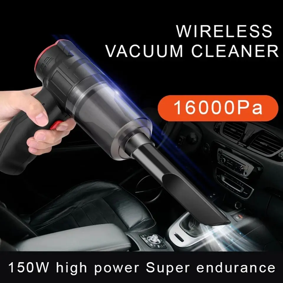 Car Handheld Vacuum Cleaner 16000PA Powerful Suction Wet And Dry Smart Cordless Lightweight Home 150WVacuum Interior Accessories