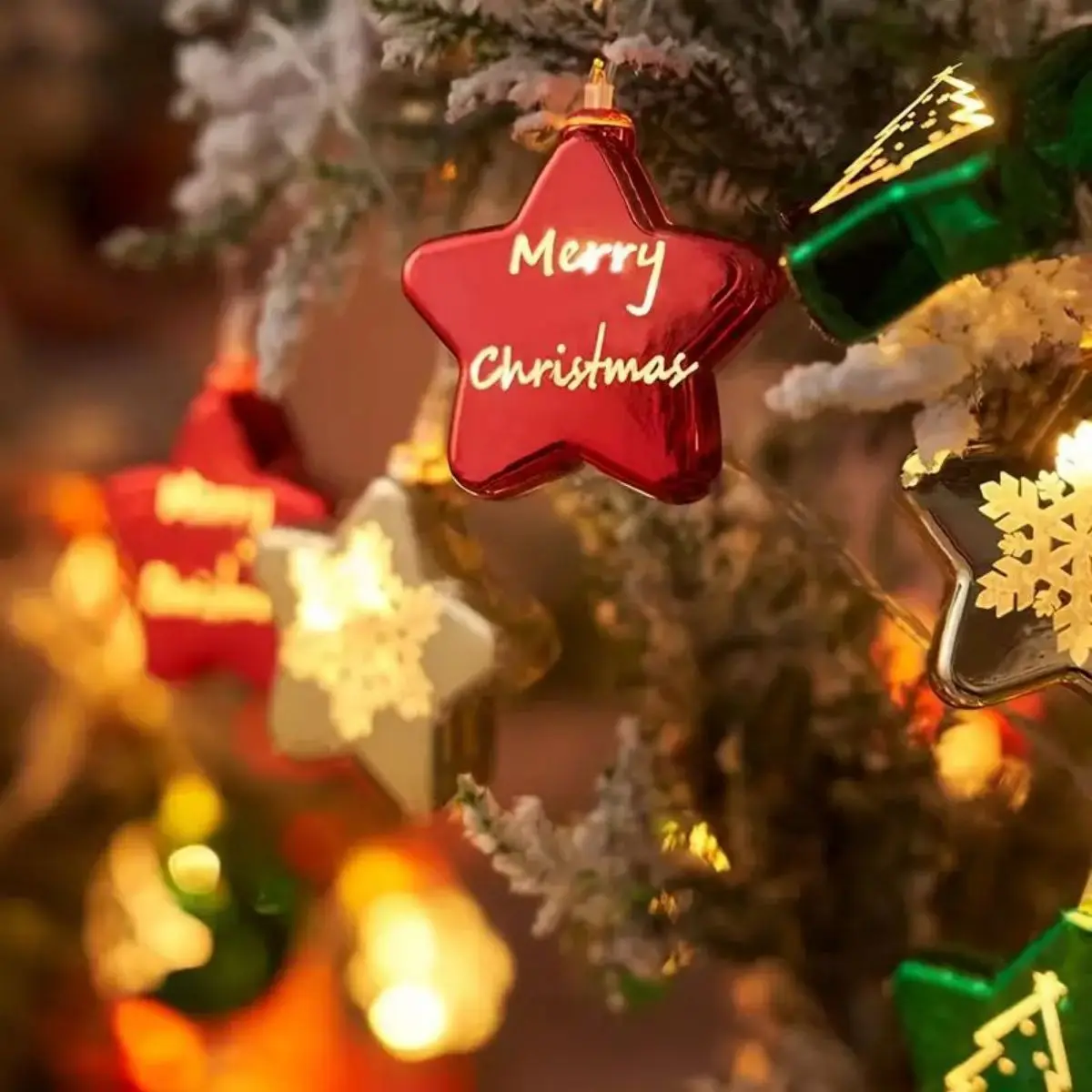 LED Galvanizado Esférico Star String Light, Pingente de Natal, Céu Estrelado, Decoração Da Janela, Colorido, 1Pc, 10 LED, 20LED