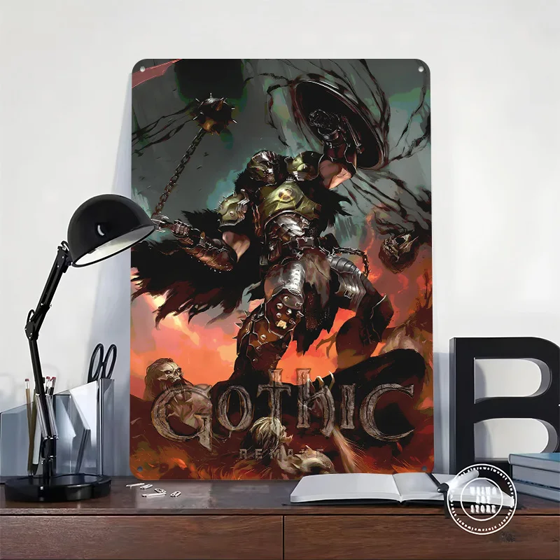 Gothic Remake Warrior Metal Poster Perfect Gift for Fans Lovers Personalized Wall Art Metal Sign for Home Decor Items Wand Deko