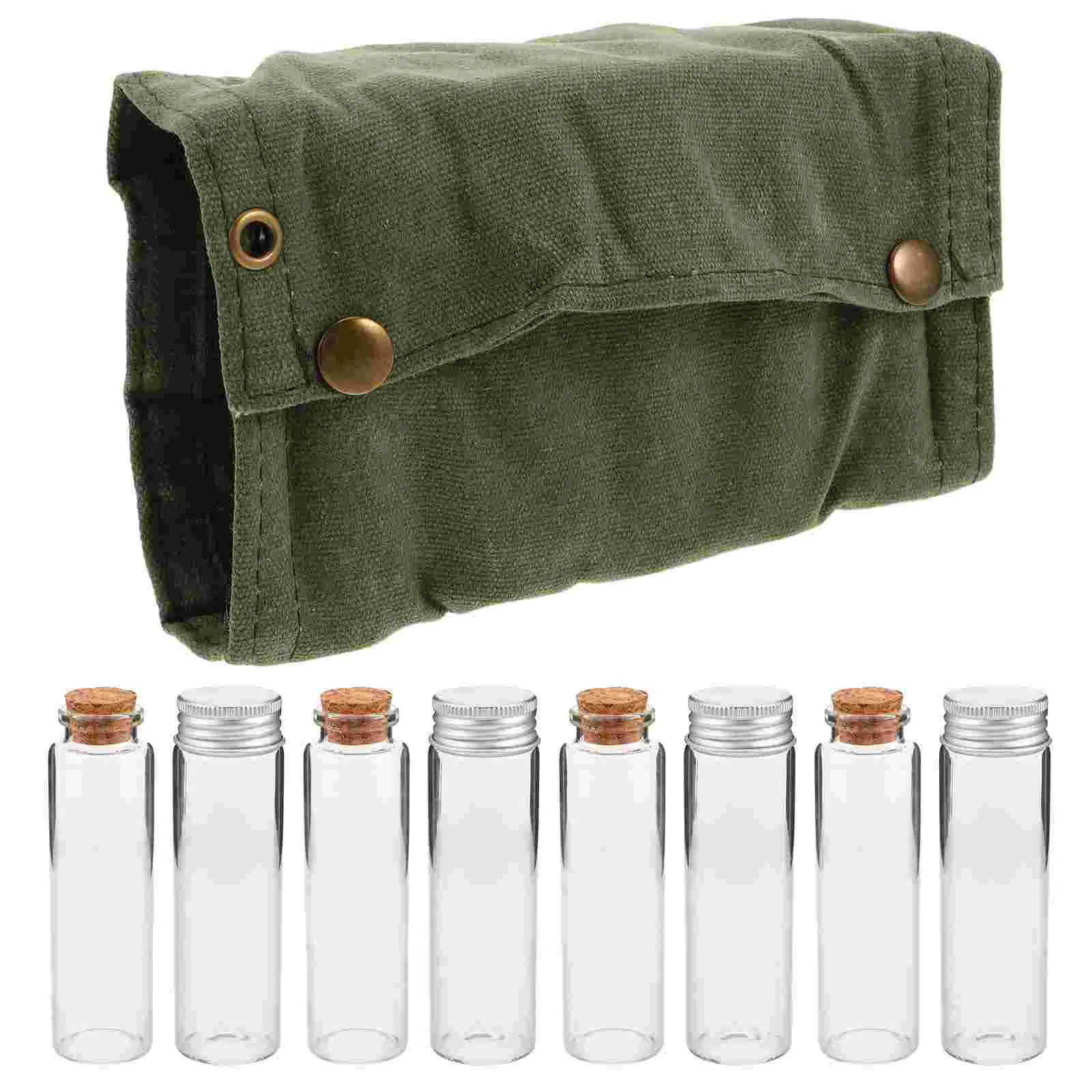 Outdoor Seasoning Bottle Set Camping Bag Spice Containers Organizer Glass Dispenser Kit Travel