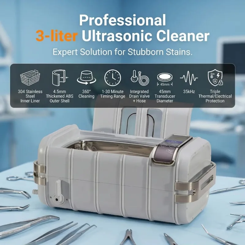 Codyson Best Selling Machine 2L 3L Ultrasonic Cleaning Machine Ultra Sonic Bath Single Frequency Type Ultrasonic Cleaner